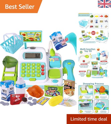 Kids till cash register with - cash,