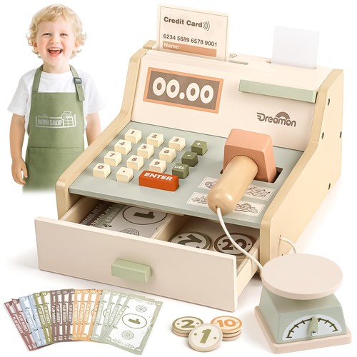 Wooden till toys for - wooden, cash